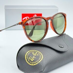 Ray-Ban Polarized Sunglasses Erika RB4171 54-18-145 Tortoise w/ Green G-15 Lens